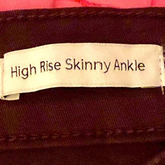 Jessica Simpson High Rise Skinny Ankle Wine Tasting Size 12 - Picture 6 of 8